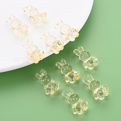 透明なアクリルビーズ  兎  ゴールデンロッド  24.5x14.5x11mm  穴：2.5mm  約300個/500g&nbsp;MACR-S373-81-B04