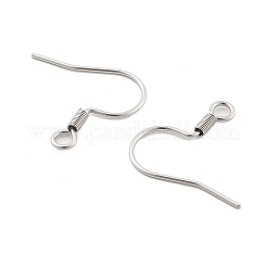 304ステンレススチールピアスフック  耳ワイヤー  水平ループ付き  ステンレス鋼色  17~18x18~20x2mm  穴：2mm  21ゲージ  ピン：0.7mm&nbsp;STAS-P221-04P