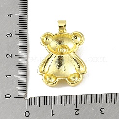 Absプラスチックペンダント  真鍮パーツ  18KGP本金メッキ  クマ  ホワイト  26x20x4.3mm  穴：5x3.6mm&nbsp;KK-E111-06G