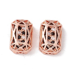 Eco-friendly Brass Micro Pave Cubic Zirconia Multi-strand Links&nbsp;KK-D076-05B-RG