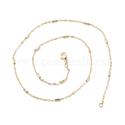 Brass Column Link and Cable Chains Necklace for Women&nbsp;NJEW-P265-31G