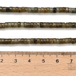 天然石ラブラドライトビーズ連売り  ディスク  ヒシビーズ  4x2~2.5mm  穴：0.7mm  約158~160個/連  14.96''~15.16''（38~38.5センチメートル）&nbsp;G-Z110-A32-2x4mm