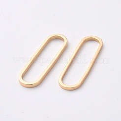 真鍮製フレームコネクター  オーバル  18KGP本金メッキ  20x6x1mm&nbsp;X-KK-S348-200