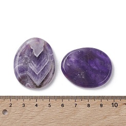 天然石アメジストペンダント  楕円形のチャーム  40~41x32~33x6mm  穴：2.3~3mm&nbsp;G-C110-07A