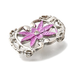 Brass Crystal Rhinestone Oval with Flower Multi-Strands Links&nbsp;KK-P306-14P