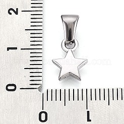 303ステンレススチールペンダント  ラインストーン付き  スターのチャーム  ステンレス鋼色  11x8.5x2mm  穴：6.5x2.5mm&nbsp;STAS-Q110-01P