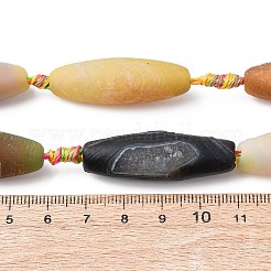 Frosted Natural Agate Beads Strands&nbsp;G-P605-M01-01