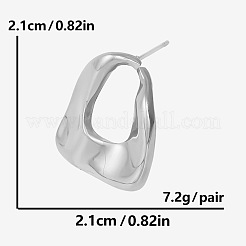 304 Stainless Steel Fashion Oval Stud Earrings for Women&nbsp;RE6762-1