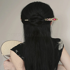 2Pcs 2 Colors Vintage Alloy Hair Sticks&nbsp;OHAR-LP0004-01B