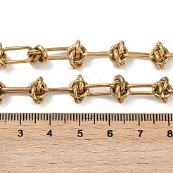 304ステンレススチールコントリンクチェーンネックレス男性用女性用  ゴールドカラー  15.94インチ（40.5cm）&nbsp;NJEW-P269-02G