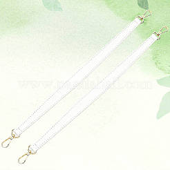 PUレザーバッグハンドル2個  バッグ交換用アクセサリー  ライトゴールド  フローラルホワイト  480x25mm&nbsp;FIND-CL0002-16B