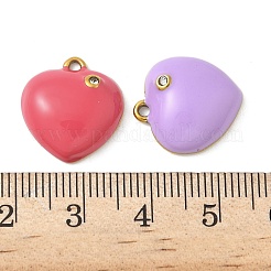 304ステンレススチールエナメルペンダント  ラインストーン付き  ゴールドカラー  ハートチャーム  ミックスカラー  17x15.5x5mm  穴：1.5mm&nbsp;STAS-K306-28G