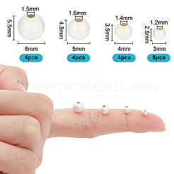 20Pcs 4 Style Round S925 Sterling Silver Beads&nbsp;STER-GO0001-20