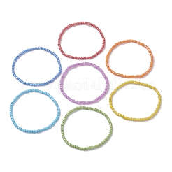 7 PCS Rainbow Style Glass Seed Beads Bracelets for Women&nbsp;BJEW-JB10067