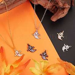 6Pcs 3 Colors  Brass Micro Pave CLear Cubic Zirconia Pendants&nbsp;ZIRC-BBC0002-95