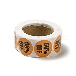 丸型ロールステッカー割引率  小売店向け粘着ラベル  円形タグステッカー  サンゴ  66x27mm  ステッカー：直径25mm  500PCS /ロール&nbsp;DIY-D078-05