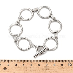 Brass Hexagon Link Chain Bracelets for Women Men&nbsp;BJEW-G740-05P