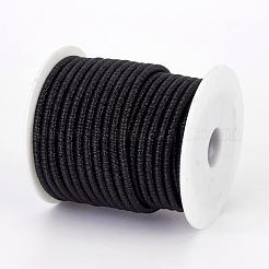 ポリエステルメタリックコード  内部の鉄チェーン付き  ブラック  4x3.5~4mm  約18ヤード/ロール&nbsp;MCOR-P004-12