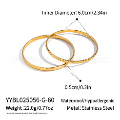 クラシックな304ステンレススチール製ブレスレットセット（女性用）2個、2スタイル  18KGP本金メッキ  内径：2.36インチ（6cm）&nbsp;DB9635-1