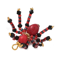 Halloween Theme Dyed Synthetic Turquoise & Glass Seed Beads Pendants&nbsp;PALLOY-MZ00774