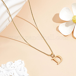 1pc 304 Stainless Steel Letter Pendant Necklaces&nbsp;NJEW-LP0001-38D-G