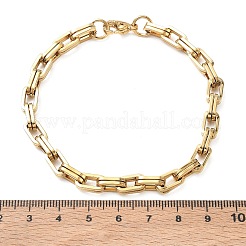304 Stainless Steel Double Rectangle Link Chain Bracelets&nbsp;SA-CBA2696-05G