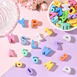 UVメッキ不透明アクリルビーズ46個。  虹色の  混合図形  ミックスカラー  18.5~30x10.5~20x11.5~14mm  穴：6mm  1個/レタースタイル  2個/番号スタイル&nbsp;SACR-YW0001-98
