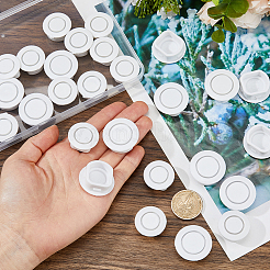 30個2スタイルのプラスチックカバー  車用レーダー穴装飾カバー  ホワイト  26~30x12mm  内径：20.5x17.5mm  15個/スタイル&nbsp;FIND-FH0017-43B