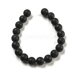 染色・加熱された天然黒瑪瑙ビーズ連売り  艶消し  ラウンド  10mm  穴：1mm  約19個/連  7.4インチ&nbsp;G-P088-14-10mm