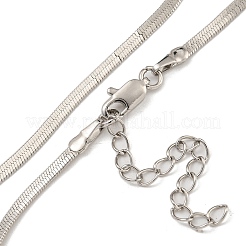Brass Flat Snake Chain Necklaces for Women&nbsp;NJEW-U011-06P