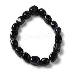 天然石黒瑪瑙ビーズ連売り  染め＆加熱  キューブ  ブラック  11~12x8~9.5x8~9.5mm  穴：1.2mm  約16個/連  7.48~7.72''（19~19.6センチメートル）&nbsp;G-H295-A01-04
