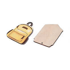 12Pcs Back to School UV Single Face Printed Wood School Supplies Pendant Decorations&nbsp;WOOD-N020-04