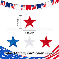 90Pcs 3 Colors Computerized Embroidery Cloth Iron on/Sew on Patches&nbsp;DIY-GF0006-50