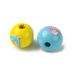 45Pcs 9 Styles Natural Wood European Beads&nbsp;WOOD-FS0001-27