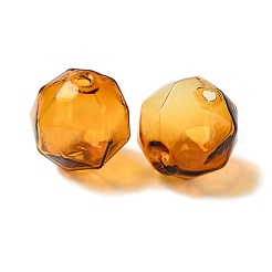 透明ガラスビーズ  多面カット  ラウンド  チョコレート  16x15.5x17mm  穴：1.6mm&nbsp;X1-GLAA-A041-01B-01