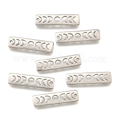 ラックメッキ真鍮ムーンフェイズバーペンダント  長持ちメッキ  長方形  プラチナメッキ  20x5x1mm  穴：1.2mm&nbsp;LS-KK-H756-01P-A