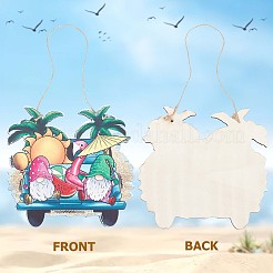 Summer Theme Wooden Hanging Wall Decorations for Front Door Home Decoration&nbsp;HJEW-WH0047-11