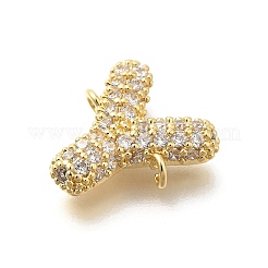 Brass Micro Pave Cubic Zirconia Letter Links&nbsp;KK-I717-04Y