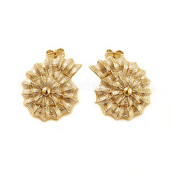 Shell Shape Brass Stud Earrings&nbsp;X-EJEW-Q811-25G