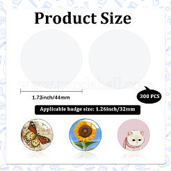 300Pcs Transparent PET Badge Protective Film&nbsp;AJEW-CP0010-04A