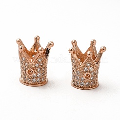 Rack Plating Brass Micro Pave Cubic Zirconia Beads&nbsp;ZIRC-C043-01