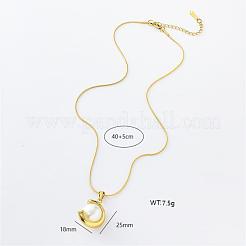 3Pcs European Stainless Steel & Shell Pearl Round Pendant Necklaces for Women&nbsp;LA6182
