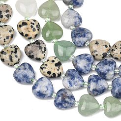 Gradient Color Natural Quartz & Dalmatian Jasper & Blue Spot Jasper & Green Aventurine & Picture Jasper Beads Strands&nbsp;G-B185-A02
