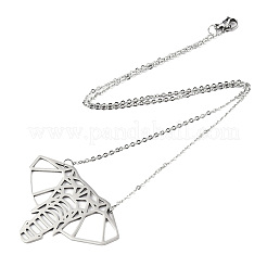 Non-Tarnish 201 Stainless Steel Origami Pendant Necklaces&nbsp;NJEW-T009-JN091-1-40