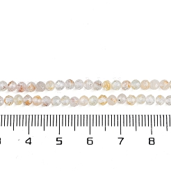 天然トパーズビーズ連売り  多面カット  ラウンド  3.5mm  穴：0.8mm  約124~125個/連  15.43~15.51インチ（39.2~39.4cm）&nbsp;LS-G-RM250104-C2