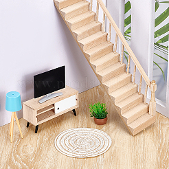木製の床のミニチュア装飾品  ガーデンドールハウスアクセサリー  リネン  375x68x79mm&nbsp;FIND-WH0270-676