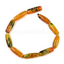 染め加工天然石瑪瑙ビーズ連売り  ライス  ダークオレンジ  28~30x11~12mm  穴：2mm  約10個/連  11.61''~12.01''（29.5~30.5センチメートル）&nbsp;G-U029-H01
