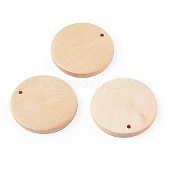 ウッドペンダント  フラットラウンド  バリーウッド  34.5x3.5mm  穴：1mm  50個/セット&nbsp;WOOD-KS0001-04