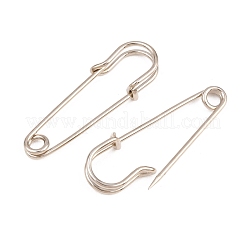 アイアン製キルトピン  安全ピンブローチ金具  プラチナ  40x13x6mm  穴：3.5mm&nbsp;IFIN-Z005-01P-02