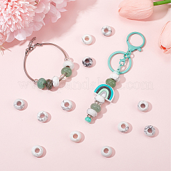 天然ハウライトヨーロピアンビーズ20個  大穴ビーズ  ロンデル  14x7~8mm  穴：6mm&nbsp;G-SP0001-01B-07